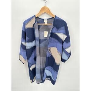 Chico's NWT Painted Pattern Pam Cardigan Sweater // Small